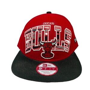 Chicago Bulls New Era 9Fifty Red Black OSFM Snapback Hat Logo NBA NWT